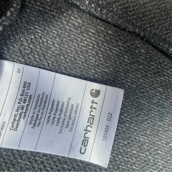 Men’s Medium Carhartt Heather Gray Fleece Jacket - Picture 3 of 4